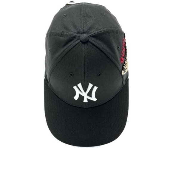Authentic NWT Gucci Baseball Cap With Ny Yankees™ Patch In Black new with tags - Picture 6 of 9